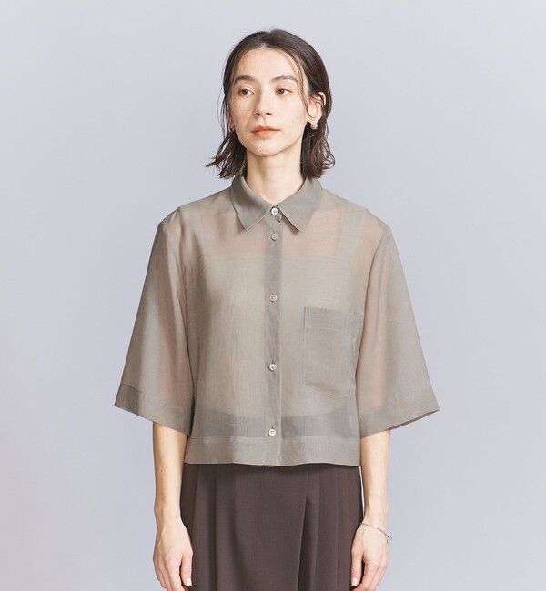 BEAUTY&YOUTH UNITED ARROWS「ポリエステル オーガンジー シャツ -ウォッシャブル-」|シャツ・ブラウス|