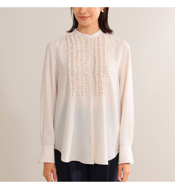 Demi-Luxe BEAMS 「ジョーゼット フリルブラウス＊」|シャツ・ブラウス|