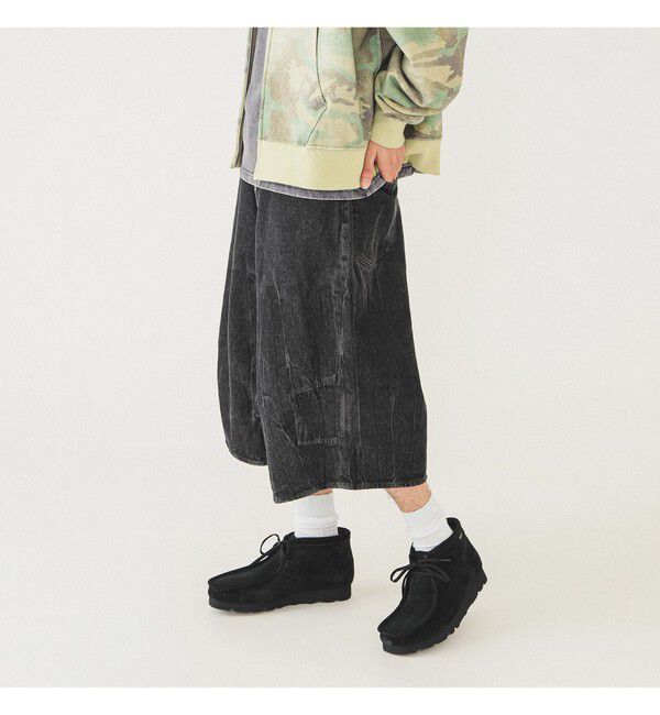 BEAMS「5ポケット クウォーターレングス ワイドデニム」|デニム|