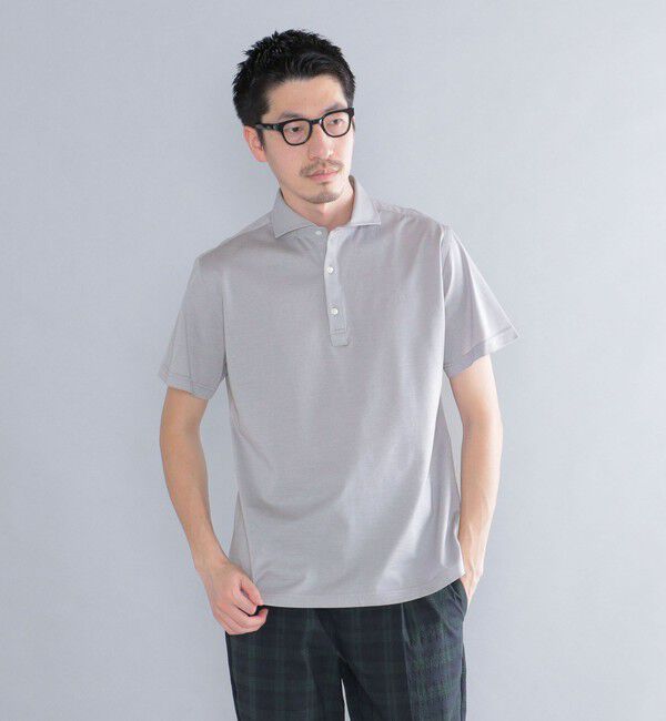 SHIPS「SHIPS：ALBINI 32ゲージ カノコ無地 ポロシャツ」|ポロシャツ|ライトグレー