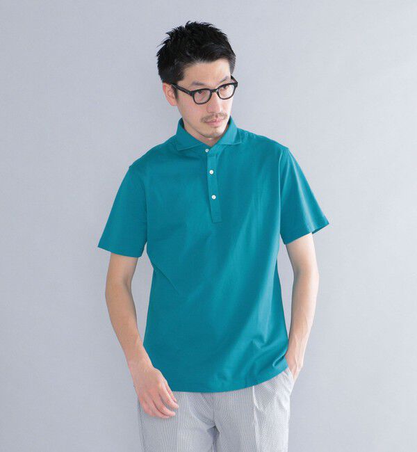 SHIPS「SHIPS：ALBINI 32ゲージ カノコ無地 ポロシャツ」|ポロシャツ|ライム