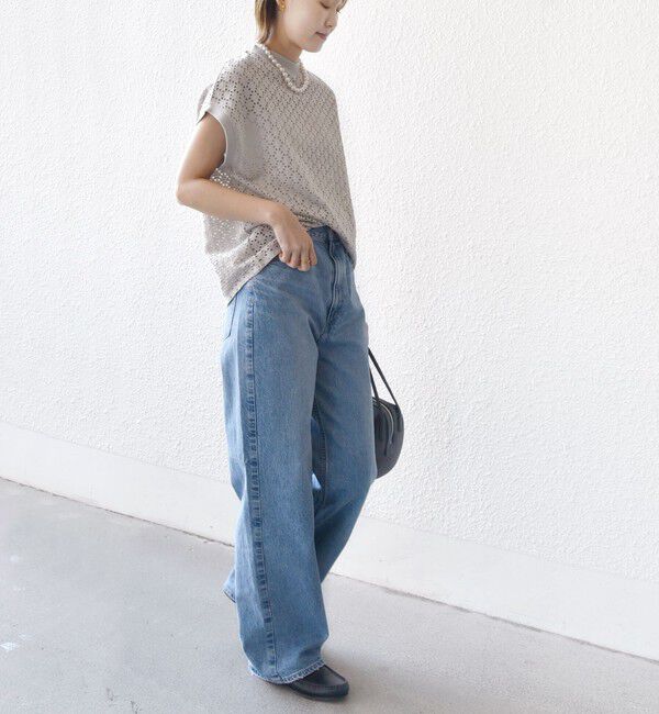 SHIPS for women「【WEB限定】〈手洗い可能〉アイレット クルーネック プルオーバー」|Tシャツ・カットソー|