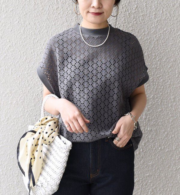 SHIPS for women「【WEB限定】〈手洗い可能〉アイレット クルーネック プルオーバー」|Tシャツ・カットソー|