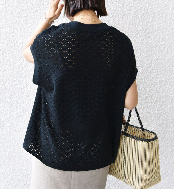 SHIPS for women「【WEB限定】〈手洗い可能〉アイレット クルーネック プルオーバー」|Tシャツ・カットソー|