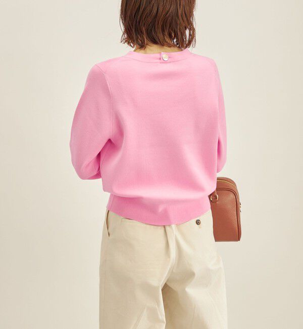 SHIPS for women「〈手洗い可能〉コットン 配色 バックボタン プルオーバー◇」|ニット・セーター|