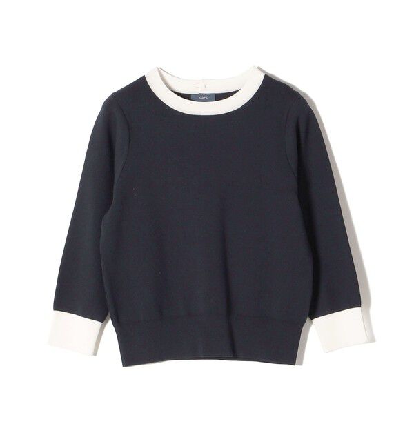 SHIPS for women「〈手洗い可能〉コットン 配色 バックボタン プルオーバー◇」|ニット・セーター|