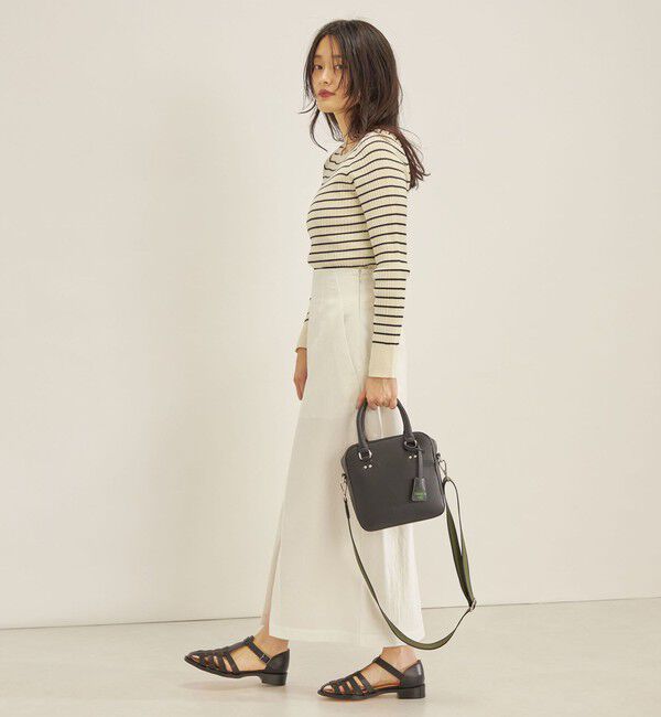 SHIPS for women「〈手洗い可能〉フェルガナ コットン ランダム リブ スクエアネック プルオーバー ◇」|ニット・セーター|