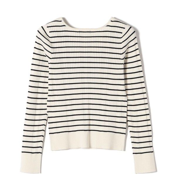 SHIPS for women「〈手洗い可能〉フェルガナ コットン ランダム リブ スクエアネック プルオーバー ◇」|ニット・セーター|