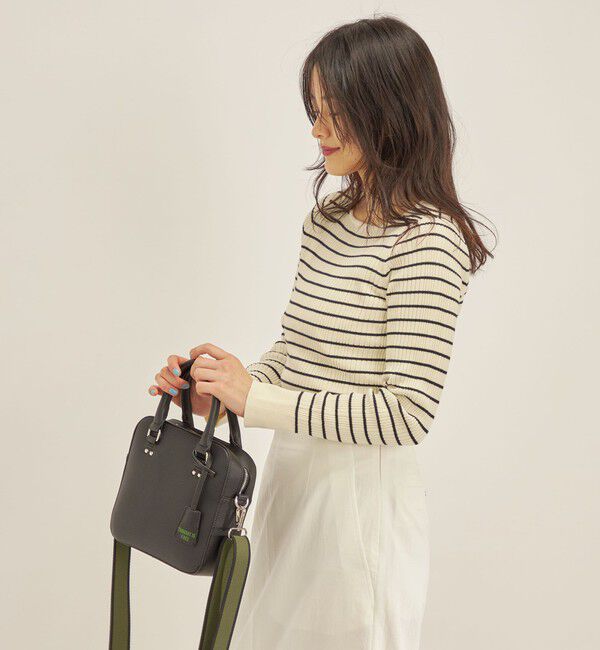 SHIPS for women「〈手洗い可能〉フェルガナ コットン ランダム リブ スクエアネック プルオーバー ◇」|ニット・セーター|