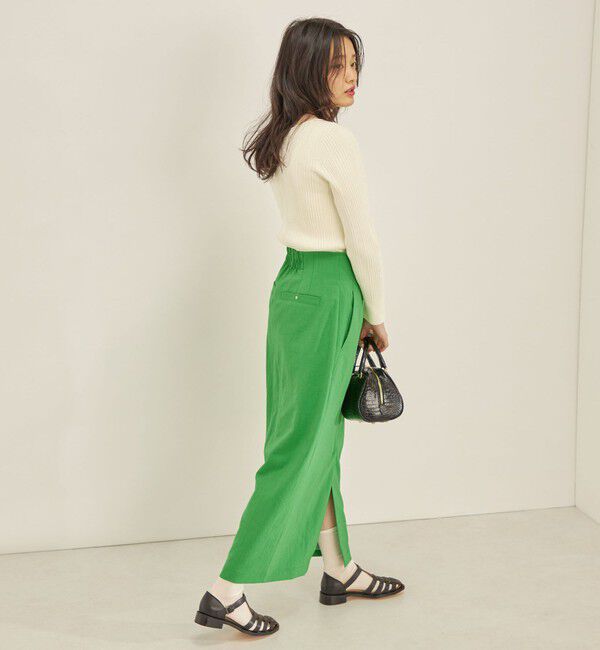 SHIPS for women「〈手洗い可能〉フェルガナ コットン ランダム リブ スクエアネック プルオーバー ◇」|ニット・セーター|