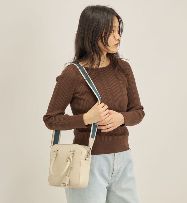 SHIPS for women「〈手洗い可能〉フェルガナ コットン ランダム リブ スクエアネック プルオーバー ◇」|ニット・セーター|