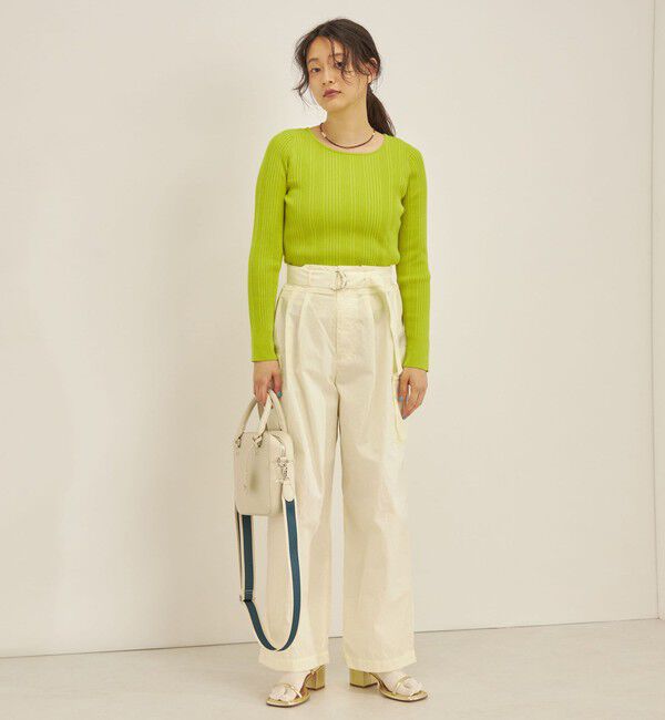 SHIPS for women「〈手洗い可能〉フェルガナ コットン ランダム リブ スクエアネック プルオーバー ◇」|ニット・セーター|