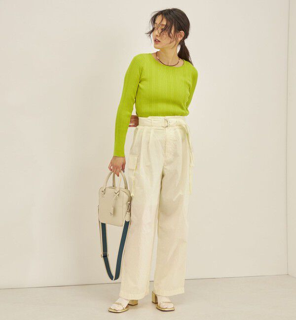 SHIPS for women「〈手洗い可能〉フェルガナ コットン ランダム リブ スクエアネック プルオーバー ◇」|ニット・セーター|