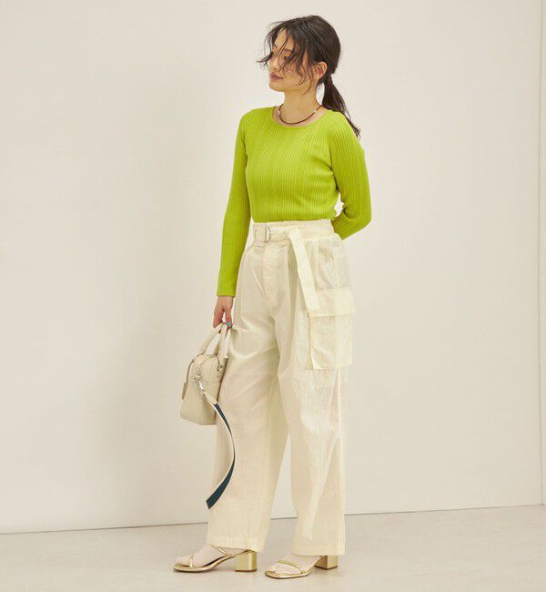 SHIPS for women「〈手洗い可能〉フェルガナ コットン ランダム リブ スクエアネック プルオーバー ◇」|ニット・セーター|