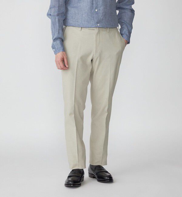 SHIPS「SHIPS: 〈ウエスト調整可能〉 ジャージ ドビー パンツ」|チノ|カーキ