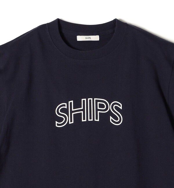 SHIPS for women「【WEB限定】 SHIPS ラウンド プリント ロゴ TEE」|Tシャツ・カットソー|
