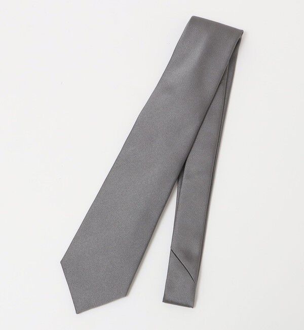 SHIPS「SHIPS: フォサッティ サテン 無地 ネクタイ」|ネクタイ・蝶ネクタイ|チャコールグレー
