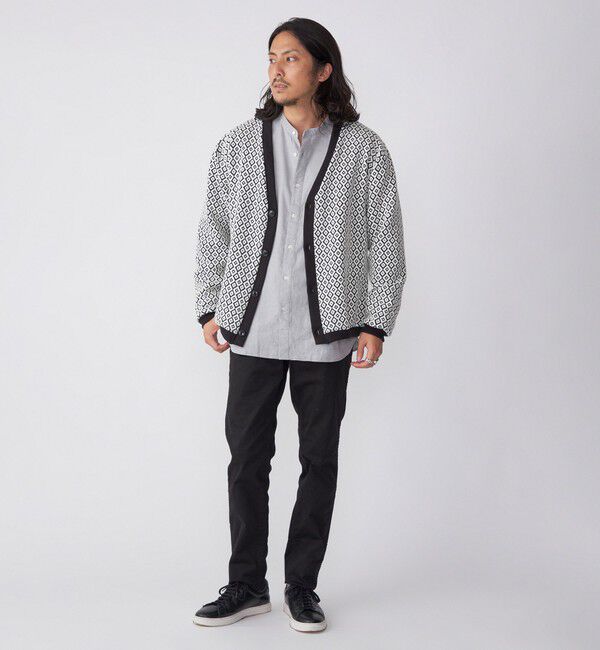 SHIPS「SHIPS: 〈洗濯機可能〉ジャカード 小紋柄 Vネック カーディガン」|カーディガン|