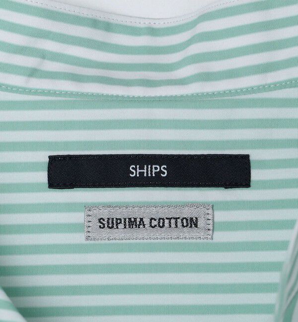 SHIPS「SHIPS: バンドカラー スーピマ コットン ポプリン ストライプ 長袖 シャツ」|シャツ・ブラウス|