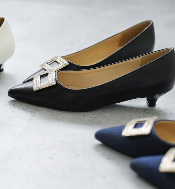 quaranciel「quaranciel: ビジュー モチーフ ポインテッド パンプス」|パンプス|