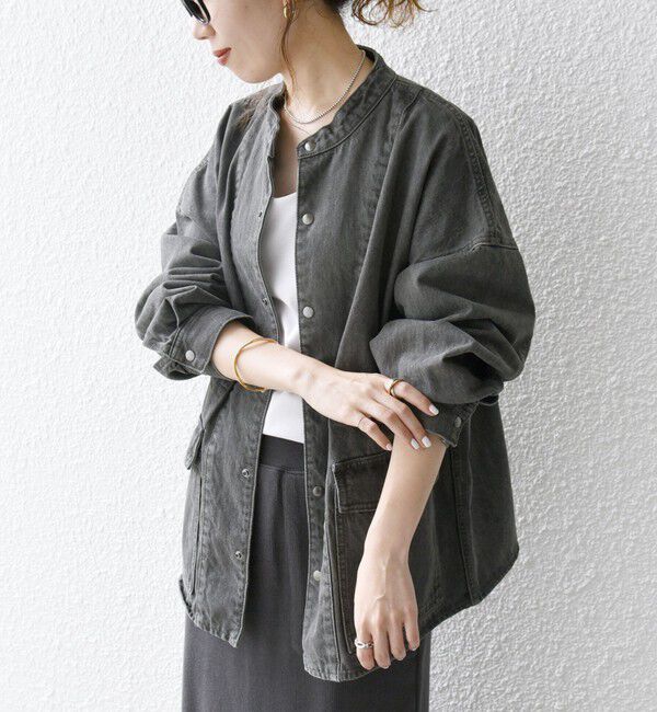 SHIPS any「SHIPS any: デニム ワーク ジャケット［SHIPS any DENIM］」|デニムジャケット|ブラック