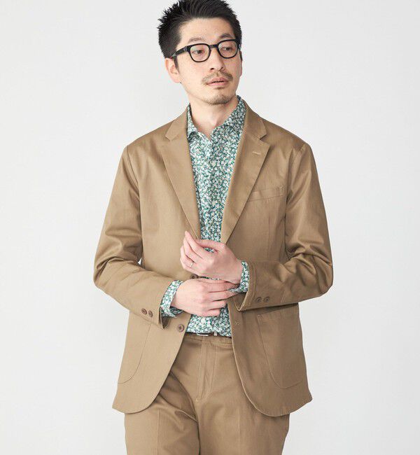 SHIPS「SHIPS: 〈セットアップ対応・手洗い可能〉ウォッシュド ピケ 2ボタン ジャケット」|テーラードジャケット|カーキ