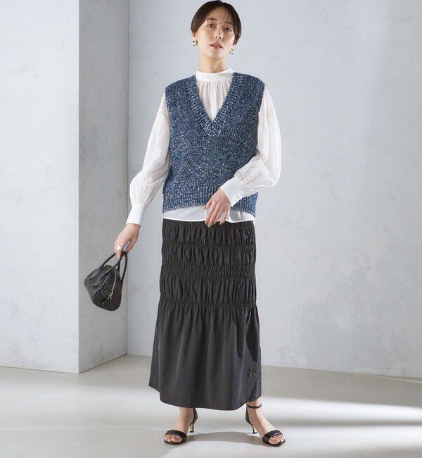 SHIPS for women「〈手洗い可能〉シャーリングギャザースカート 24SS ◇」|スカート|