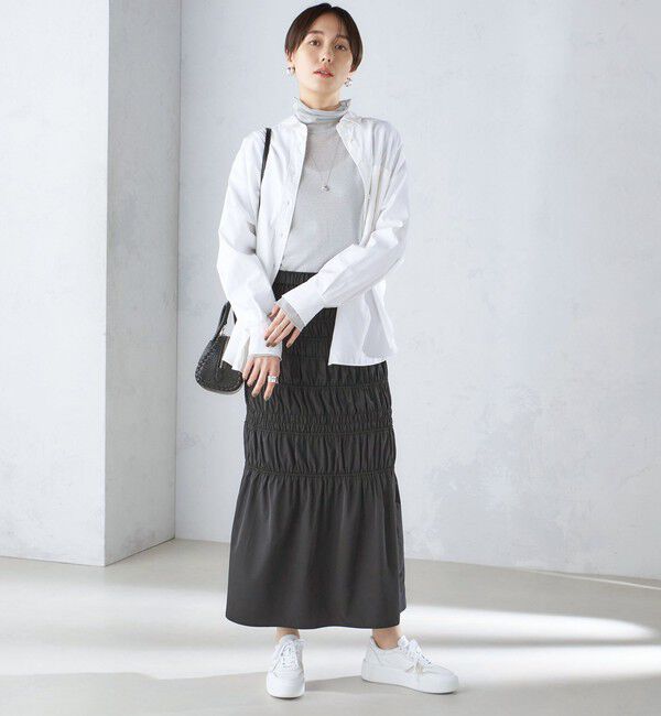 SHIPS for women「〈手洗い可能〉シャーリングギャザースカート 24SS ◇」|スカート|