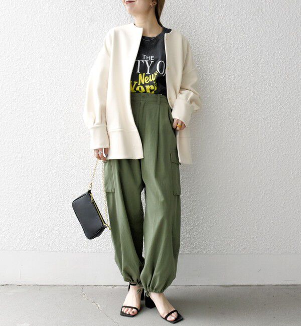 SHIPS any「SHIPS any:〈洗濯機可能〉ダブルジャージー ノーカラー コート」|ノーカラージャケット|