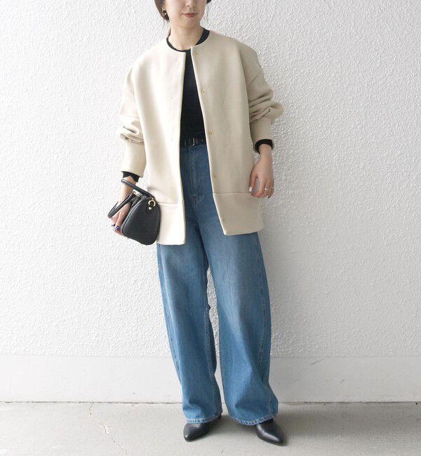 SHIPS any「SHIPS any:〈洗濯機可能〉ダブルジャージー ノーカラー コート」|ノーカラージャケット|