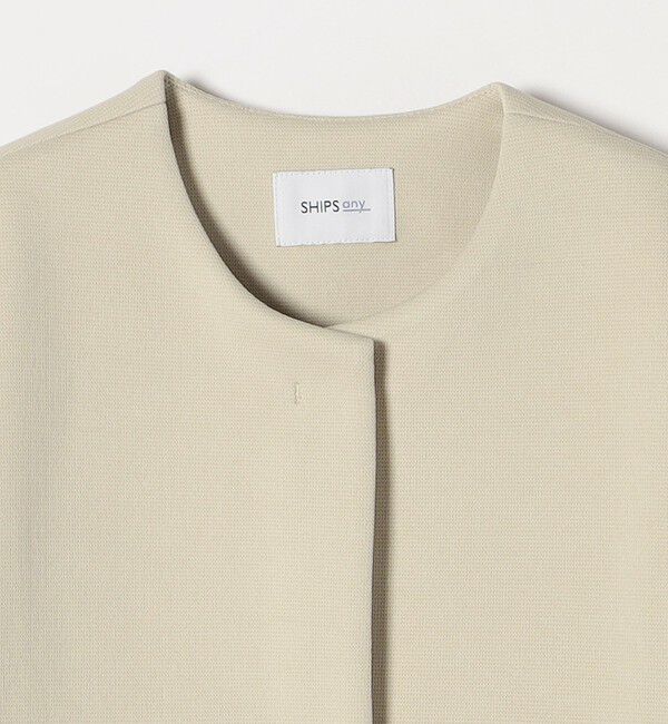 SHIPS any「SHIPS any:〈洗濯機可能〉ダブルジャージー ノーカラー コート」|ノーカラージャケット|