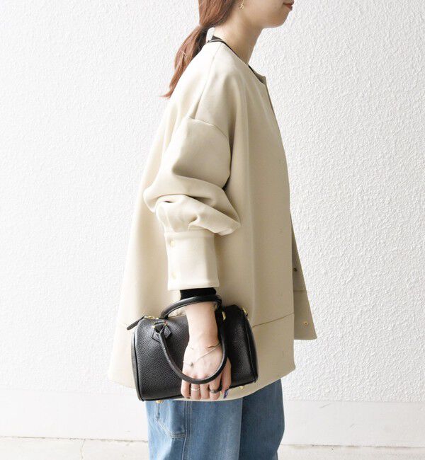 SHIPS any「SHIPS any:〈洗濯機可能〉ダブルジャージー ノーカラー コート」|ノーカラージャケット|