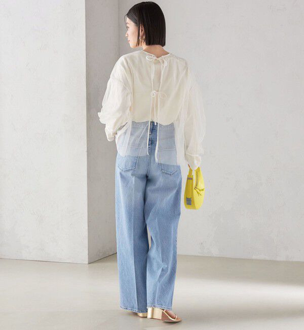 SHIPS for women「〈手洗い可能〉ソフト チュール 袖 ボリューム 2WAY ブラウス◇」|シャツ・ブラウス|