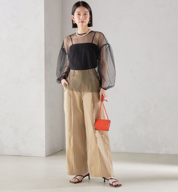 SHIPS for women「〈手洗い可能〉ソフト チュール 袖 ボリューム 2WAY ブラウス◇」|シャツ・ブラウス|