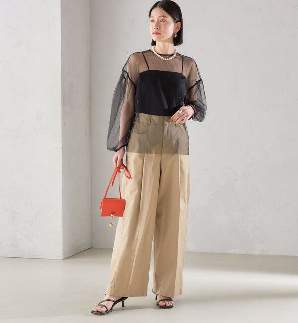 SHIPS for women「〈手洗い可能〉ソフト チュール 袖 ボリューム 2WAY ブラウス◇」|シャツ・ブラウス|