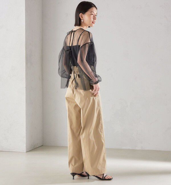 SHIPS for women「〈手洗い可能〉ソフト チュール 袖 ボリューム 2WAY ブラウス◇」|シャツ・ブラウス|