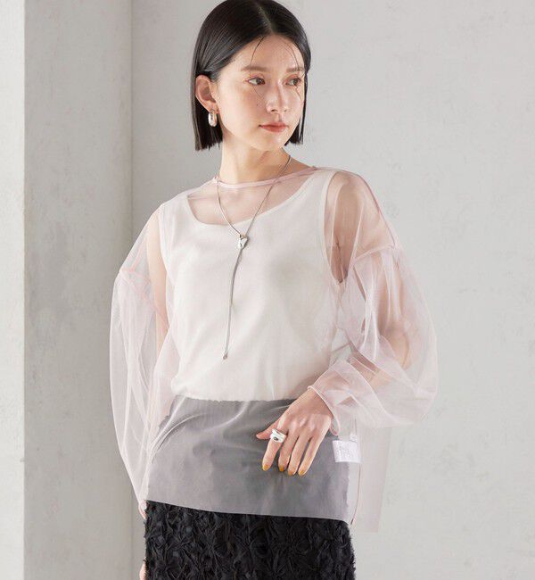 SHIPS for women「〈手洗い可能〉ソフト チュール 袖 ボリューム 2WAY ブラウス◇」|シャツ・ブラウス|