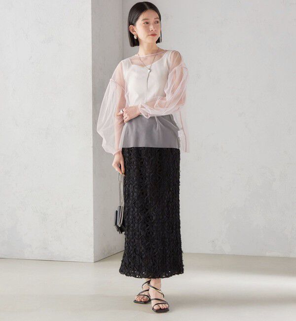 SHIPS for women「〈手洗い可能〉ソフト チュール 袖 ボリューム 2WAY ブラウス◇」|シャツ・ブラウス|