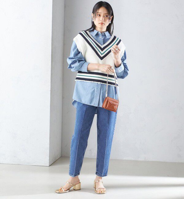 SHIPS for women「【SHIPS別注】WRAPINKNOT:〈手洗い可能〉チルデン ニット ベスト」|ベスト・ジレ|