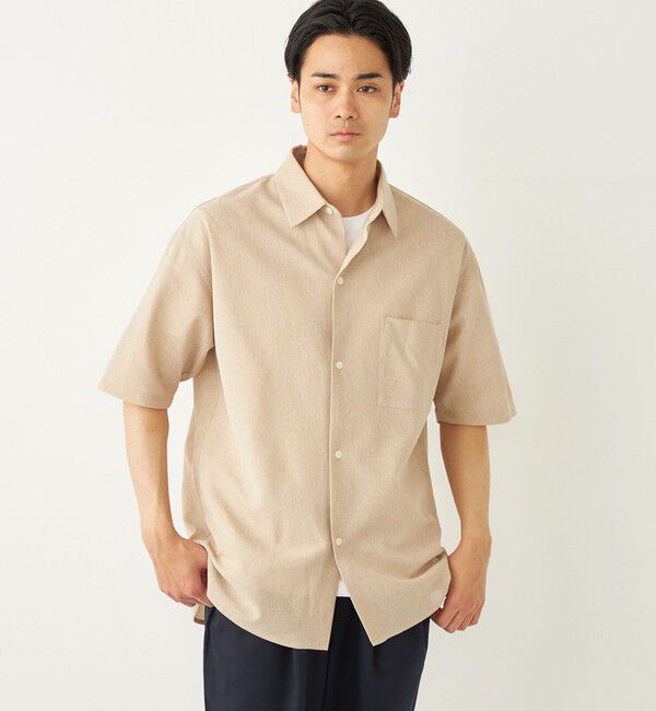 SHIPS Colors 「SHIPS Colors:〈洗濯機可能〉ジャージー ショートスリーブ シアーシャツ◇」|シャツ・ブラウス|ベージュ