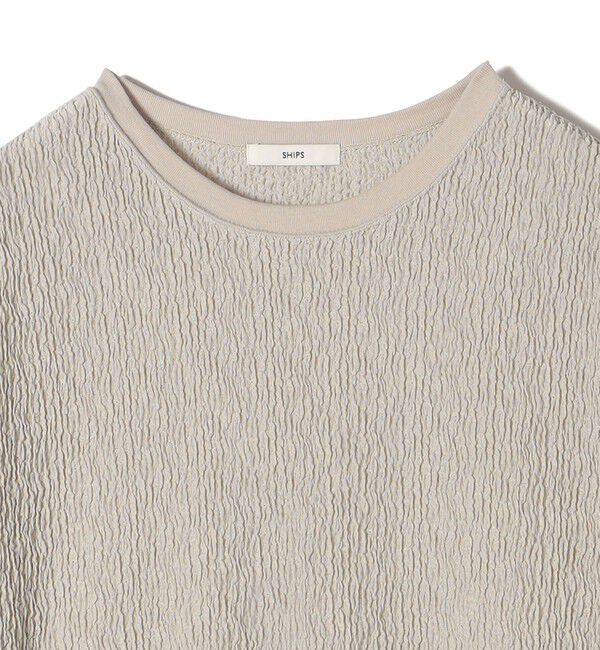 SHIPS for women「〈手洗い可能〉ランダム ブルーゼ ショート スリーブ プルオーバー」|Tシャツ・カットソー|