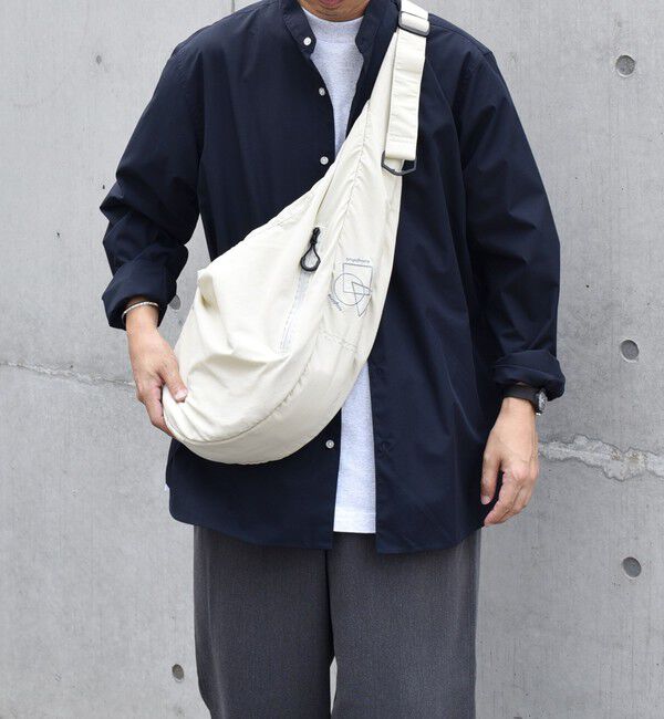 SHIPS any「SHIPS any: リップストップ ナイロン ロゴ 刺繍 クレッセント ショルダーバッグ◇」|ショルダー・メッセンジャー|