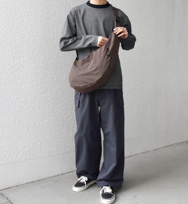 SHIPS any「SHIPS any: リップストップ ナイロン ロゴ 刺繍 クレッセント ショルダーバッグ◇」|ショルダー・メッセンジャー|