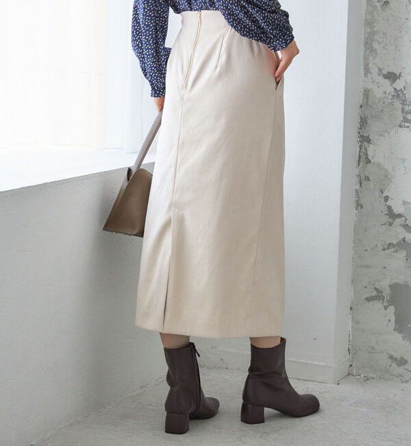 SHIPS for women「〈手洗い可能〉フェイク スエード (ポリエステル) タイト スカート」|タイト|