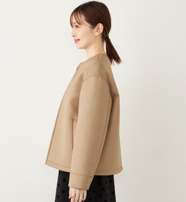 SHIPS Colors 「SHIPS Colors:ボンディング ノーカラー ジップ アウター」|ノーカラーコート|