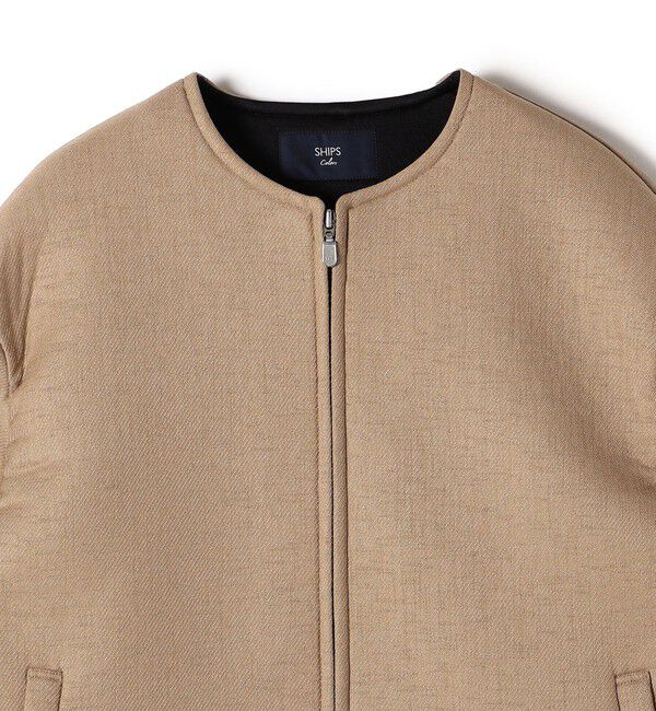 SHIPS Colors 「SHIPS Colors:ボンディング ノーカラー ジップ アウター」|ノーカラーコート|