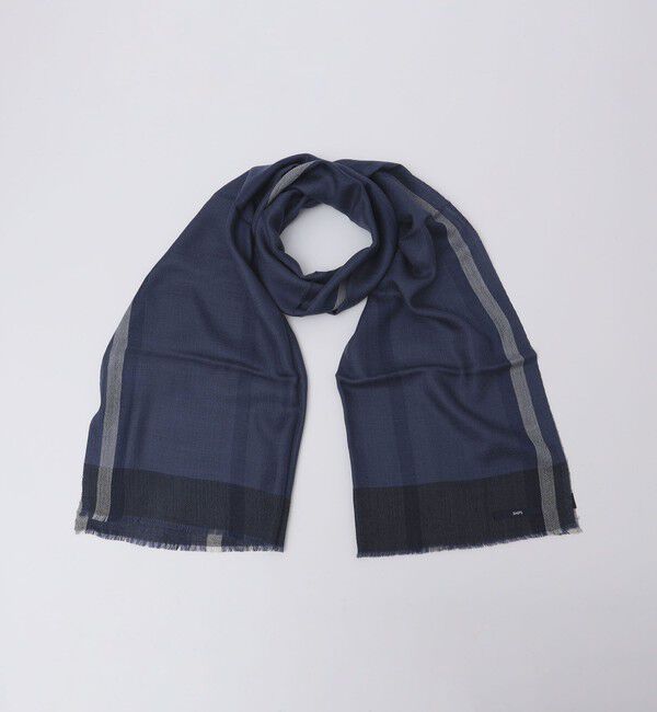 SHIPS「Qadri: INDIA WOOL/SILK STOLE」|ストール|ネイビー
