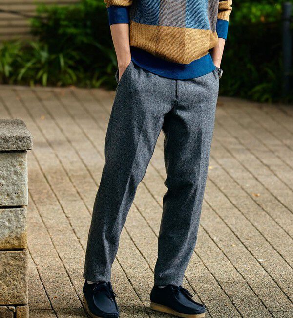 SHIPS「SHIPS: RENEWOOL ホームスパン イージーパンツ」|チノ|