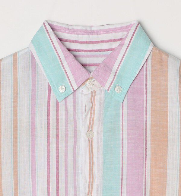 SHIPS any「SHIPS any: BEZ TEXTILE マルチカラー ストライプ / ソリッド ボタンダウン シャツ◇」|シャツ・ブラウス|