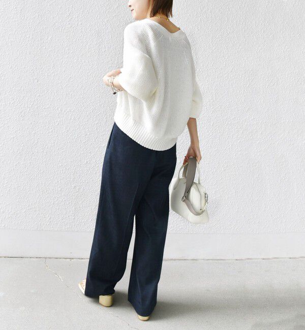 SHIPS for women「〈手洗い可能〉ペーパー ポリエステル Vネック カーディガン」|カーディガン|